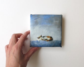 mini canvas print of a sleeping cat