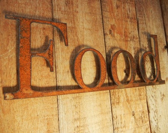 Food, Metal Word Art for Indoors or Outoors