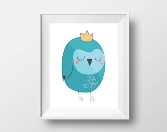 Baby owl owlet, printable wall art