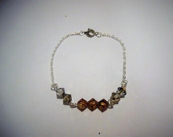 Bracelet perles toupie et chaîne