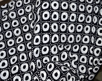 Screen Printed Cotton Fabric for patchwork, quilting - Soft Cotton fabric by the yard in Black on white background