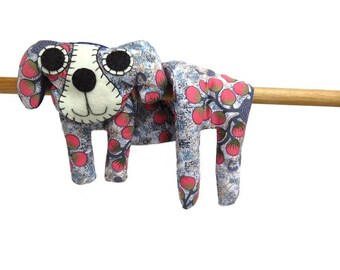 Flat Dog, Hot Cold Rice Bag, Microwave Neck Wrap, Rice Heating Pad, Hot Cold Therapy Pack, Pink & Green Flower Buds on Grey #2