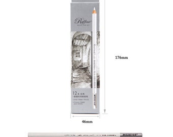 12pc Artist Pastel White Pencils Crayon Drawing Charcoal Sketch Pastel Chalk