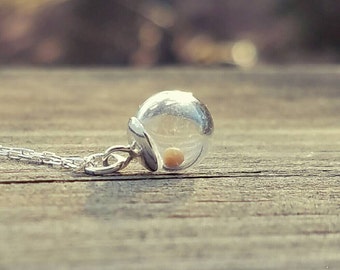 Mustard seed necklace, sterling silver, Mother's Day, Mustard seed charm, Communion, Inspirational jewelry, Faith necklace, graduation gift