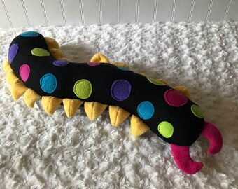 Spotted Centipede Plush, Centipede Toy, Plush Bug, Plush Insect, Centipede Stuffie, Polka Dot Centipede