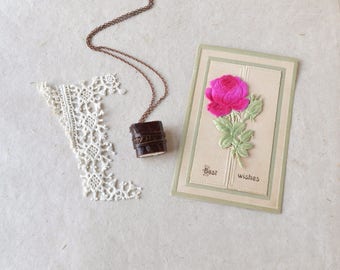 Brown Leather Book Necklace