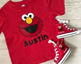 Elmo, Cookie Monster, Big Bird, Abby, Sesame Street shirt birthday personalized boy or girl outfit