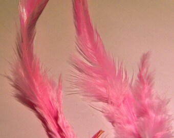 10 natural feather - 10 to 16 cm-rose - liked 55