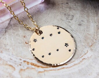 Gemini constellation zodiac necklace. Gift for her. Gold zodiac constellation necklace. Gemini zodiac necklace. Gemini birthday gift. RTS