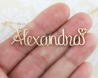 Name Necklace Gold 14K, Custom Name Necklace, Personalized Name Necklace, Bridesmaid Necklace, Personalized Name Jewelry Gifts Under 30