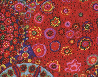 Free Spirit - Kaffe Fassett - Millefiori GP92 Red 100% Cotton Patchwork Quilting Fabric per half metre (0.5m)
