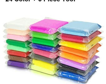 24 Color/set Light Clay Air Dry Polymer Plasticine Modelling Clay Super Light DIY Soft Creative Handgum Educational Clay Toys