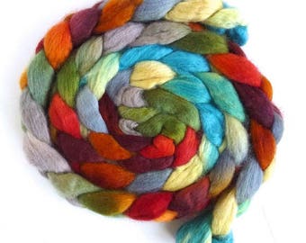 BFL Wool Roving - Hand Painted Spinning or Felting Fiber, Simple Answer1