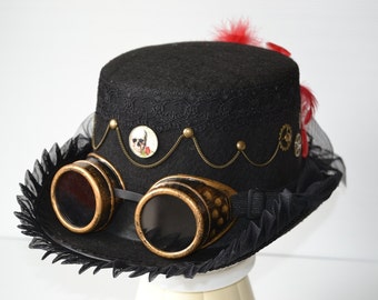 Hat brim pleated Steampunk
