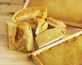 Raw Beeswax, purified in water and screened. Wide range of uses. Yellow natural beeswax.