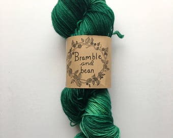 Hand Dyed Sock Yarn, Superwash Merino Wool - Greenery (Ready to ship)
