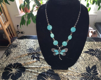 Turquoise dragonfly necklace