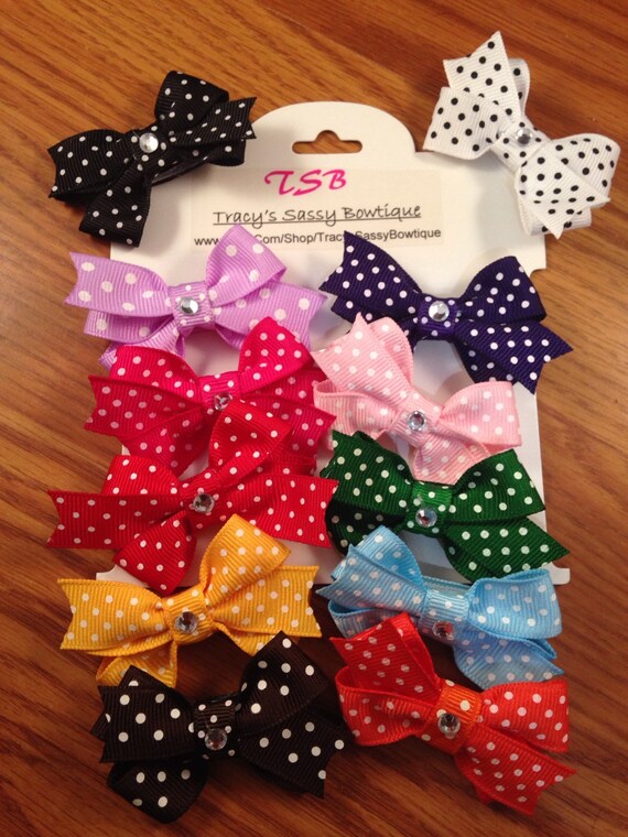Items similar to Gift Set of 12 Boutique Pinwheel VELCRO Hair Bows