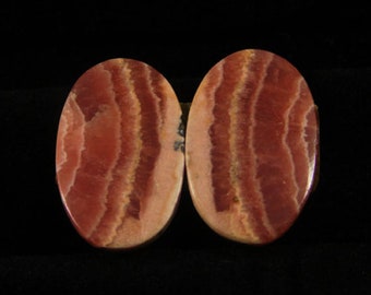 40.00cts 100% Natural Matched Pair Of Rhodochrosite 24x15x5mm Loose Cabochon Gemstone NH372