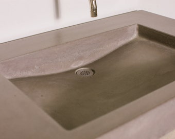Hensley Concrete Vanity Sink Bathroom Ramp Sloped Custom