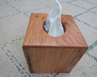 Wood tissue box cover