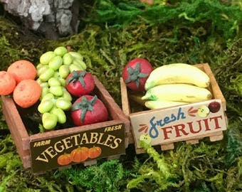 Miniature Wooden Crate - Your Choice of Fruit or Vegetable!!