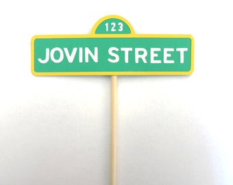Customized Sesame Street Sign Centerpiece, Sesame Street Sign Cake Topper