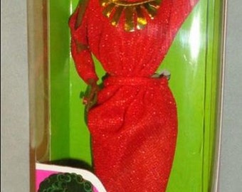 VINTAGE 1979 First black Barbie doll disco afro red dress mattel 1293 new nrfb rare item!