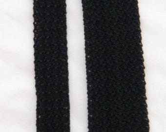 Black Open Knit Square Bottomed Tie