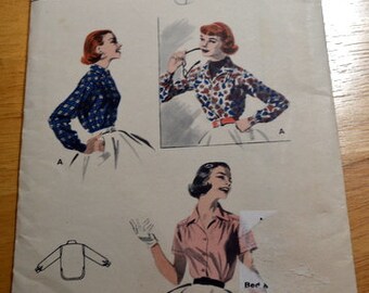 Vintage Butterick 7491, Misses' Shirt pattern, size 16, bust 34.