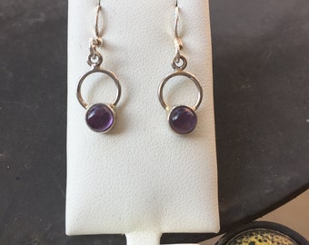Silver amethyst earrings