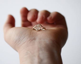 Raw Diamond Ring Engagement Ring Rough Diamond Ring Natural Diamond Ring