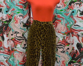 1990's Ralph Lauren leopard velvet trousers