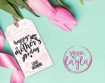 Mothers Day tags, mom tags printable, mothers day tag PDF, mom gift bag tag, gift bag tag pdf, printable gift tag, pink floral outline mom