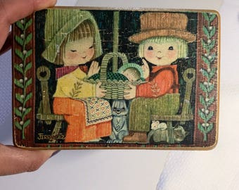 ON SALE! Reuge Music Box, Swiss Movement Vintage Wood Music Jewelry Box,