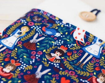 Kindle Paperwhite cover, Small tablet case, Kindle Voyage cover, Kindle Oasis eReader, Kindle cover case, Alice in Wonderland, Blue White
