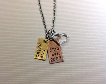 Mixed Metal Family Necklace