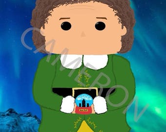 Original art digitally created inspired by Buddy from the Elf movie.