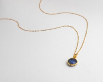Raw Sapphire Necklace, Raw Sapphire Pendant, Natural Sapphire, Healing Crystal Stone, Birthstone, Gold Filled, Gift for Her, Bridesmaid gift