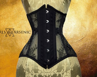 Pearls & Arsenic : Black Lace Mesh Underbust