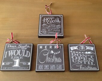 Chalkboard Christmas Ornaments (Set A)