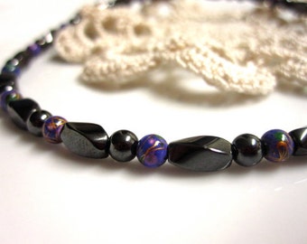 Magnetic Hematite Bracelet - High Power Purple Picasso