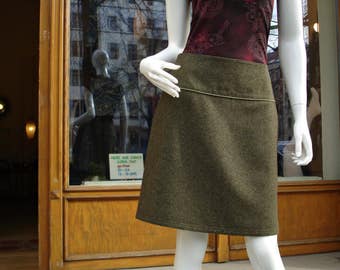 Tweedrock Winter Rock wool skirt rock in olive skirt winter skirt wool tweed skirt olive women