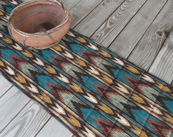Southwestern table topper, quilted table topper, fabric table topper, handmade table topper, table runner, sideboard runner, 43 inches