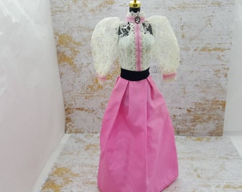 Barbie Victorian Cameo Gown in Lace and Pink fashions Outfit 11 inch doll