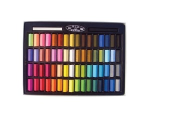 Non Toxic Soft Pastel 64 Count Assorted Colors Square Chalk, Vivid and Brilliant Color Pastels For Easy Blending And Gradation Of Artwork