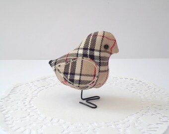 Pájaro de tela de tartán (nuevo)