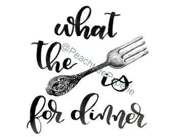 Kitchen decor instant download | What the fork is for dinner