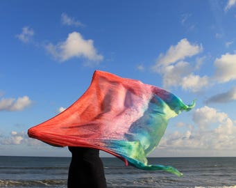 Summertime ... hand painted silk dance veil