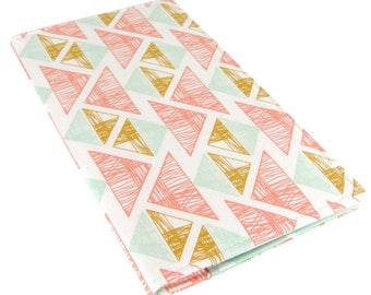 Checkbook Cover Wallet - Slim, Two Pocket Design Holds Cash And Checkbook - Geometric Fabric